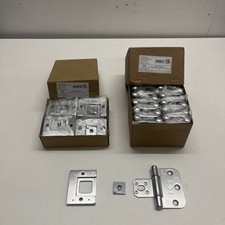 20 Multi buy box of adjustable hinge & frame plates-crome 44m plate -65mm hinge 