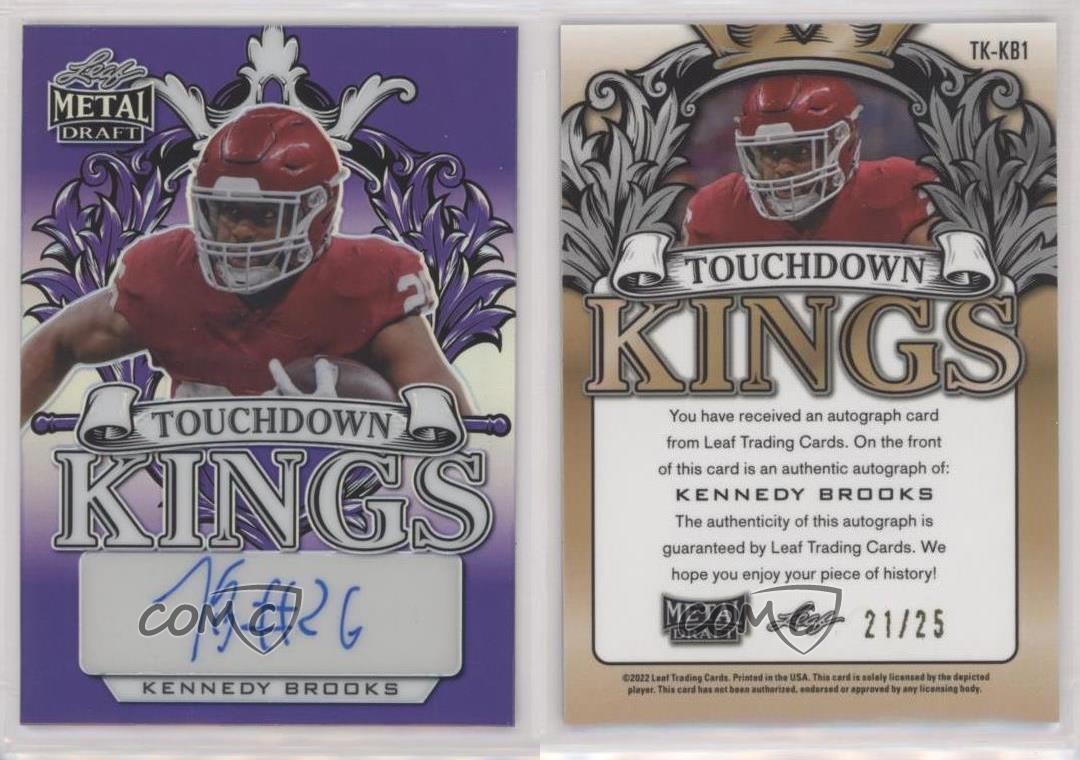 2022 Leaf Metal Draft Purple Prismatic 21/25 Kennedy Brooks #TK-KB1 Auto 4z8 thumbnail 3