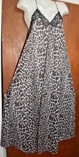 Vintage NWT Vanity Fair Leopard Slip Dress Nightgown Large Lace Long 60-70's
