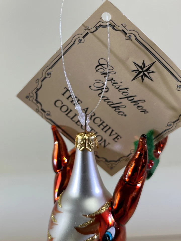 De Colección Christopher Radko Archivo Deercicle Reno Hielo Navidad Adorno DS51 Foto 4 de 4