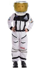 White Astronaut Costume/Toddlers-Space Suit w/ Helmet,Movable Visor 3T 3-4YRS