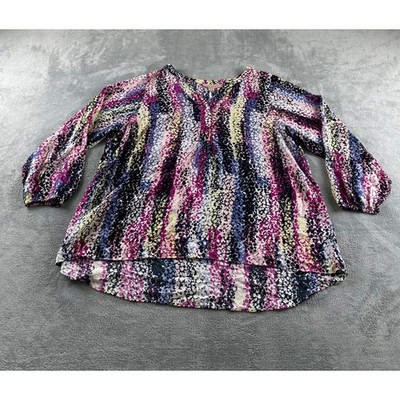 Philosophy Woman Republic Clothing Multi Color Abstract Dot Blouse Plus 1X