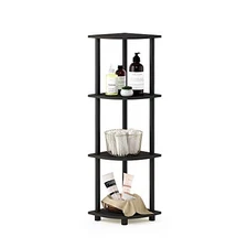  12078EX/BK Turn-n-Tube Multipurpose 4-Tier 4-Tier Round Tube Espresso/Black