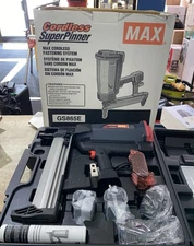 MAX GS865E Cordless Gas Concrete Steel Nailer Pinner Track It Nail Gun NEW
