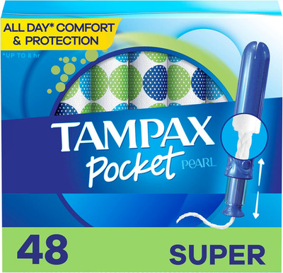 Pocket Pearl Tampons, with Leakguard Braid, Super Absorbency, Unscented, 16 Coun