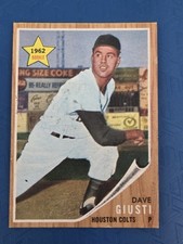 1962 Topps RC #509 Dave Giusti Houston Colt .45s BASEBALL Card 3L