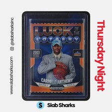 2024 PANINI PRIZM BLACK #6 CARMELO ANTHONY LUCK OF THE LOTTERY ORANGE PRIZMS /49