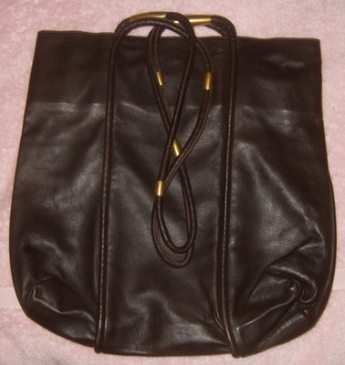 Donna Karan Brown Leather Satchel Shoulder Bag Fabulous Style Never Used Italy