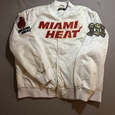 Giacca raso bianco Pro Standard Miami Heat 3XL patch NBA Champions