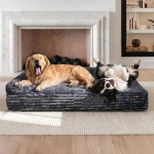 Orthopedic Memory Foam Dog Bed 7" Inch Thick Extra Large Dog Bed W/ Pillow