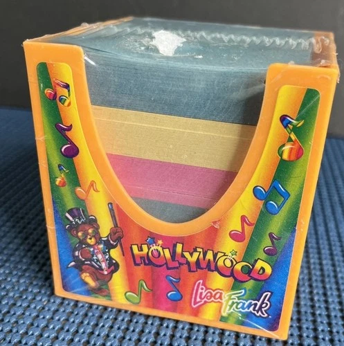Lisa Frank Rainbow Hollywood Bear Stationery Cube Vintage 90s (READ 2 Holes Wrap