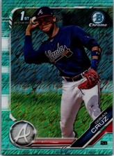 2019 Bowman - Derian Cruz #BCP-11 Chrome Prospects Aqua Shimmer Refractor Braves