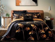 Ted Baker Gilded Floral Black Duvet Cover Set - Includes Pillowcases - Free Post