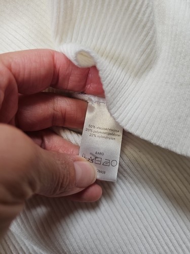 Suéter Venus Mujer Pequeño Blanco Acanalado Cuello Alto Estrás - Imagen 6 de 8
