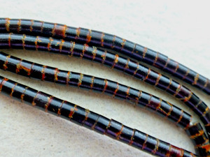 ANTIQUE 25 INCHES STRAND  COLORS LIGHT TO DARK BROWN, BLACK  SHELL  BEADS