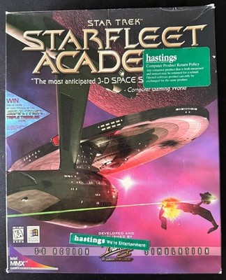 1997 Star Trek Starfleet Academy, PC Big Box, 5 CD-ROM Game for Win 95 Interplay