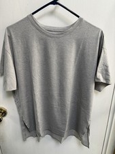 Uniqlo Light Gray Airism Crew T-shirt Top Size Large L