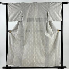 Oshima Tsumugi Kimono Gray Silk S Size 1585cm Used with Certificate