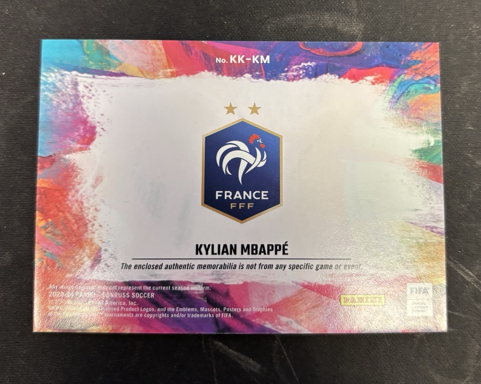 KYLIAN MBAPPE Kit Kings Jersey Patch FRANCE 2023-24 Panini Donruss Relic 2 Color view 2