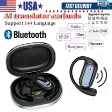 Smart Voice Translation Earbuds 150+Languages Real Time Translator Sports Travel