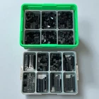 LEGO Dacta Technic Assorted Lot Mix of Bricks (All Black) with Green Lego Bin
