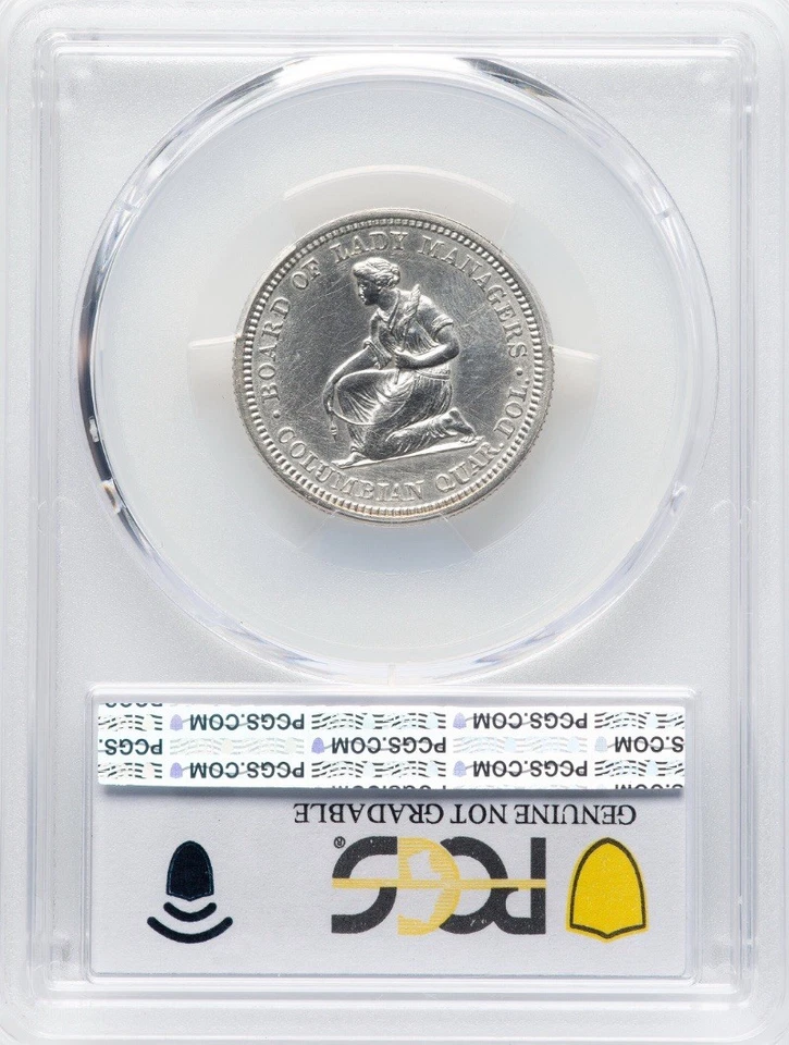 1893-Isabella Commemorative Silver Quarter-PCGS AU Details  - Image 2 of 2