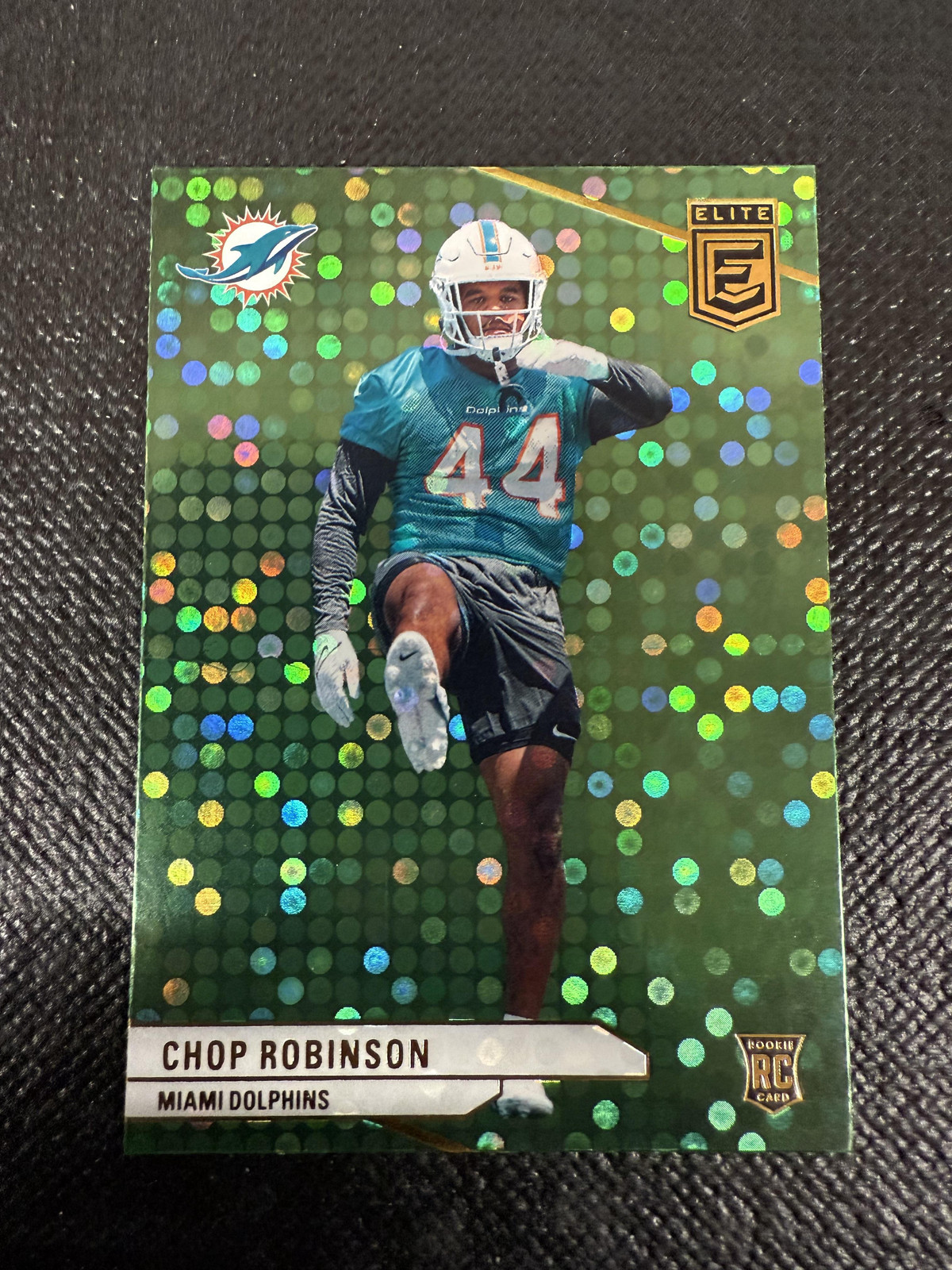 2024 Donruss Elite #140 Chop Robinson Green Disco Miami Dolphins Rookie