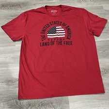 General Standard Mens T Shirt 2XL XXL Land Of The Free Logo 1776 Red Made In USA