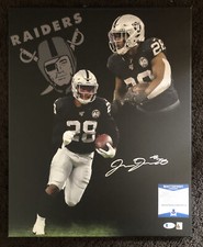 Josh Jacobs Signed Autographed Signed 16x20 Canvas Las Vegas Raiders BECKETT 1