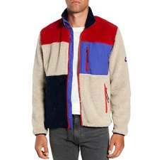 Penfield Mattawa Fleece Jacket Mens M Colorblock Sherpa Zip 90s Retro Gorpcore