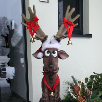 ELCH RENTIER Norwegen 144 cm Deko Figur Hirsch Figur WEIHNACHTEN DEKORATION