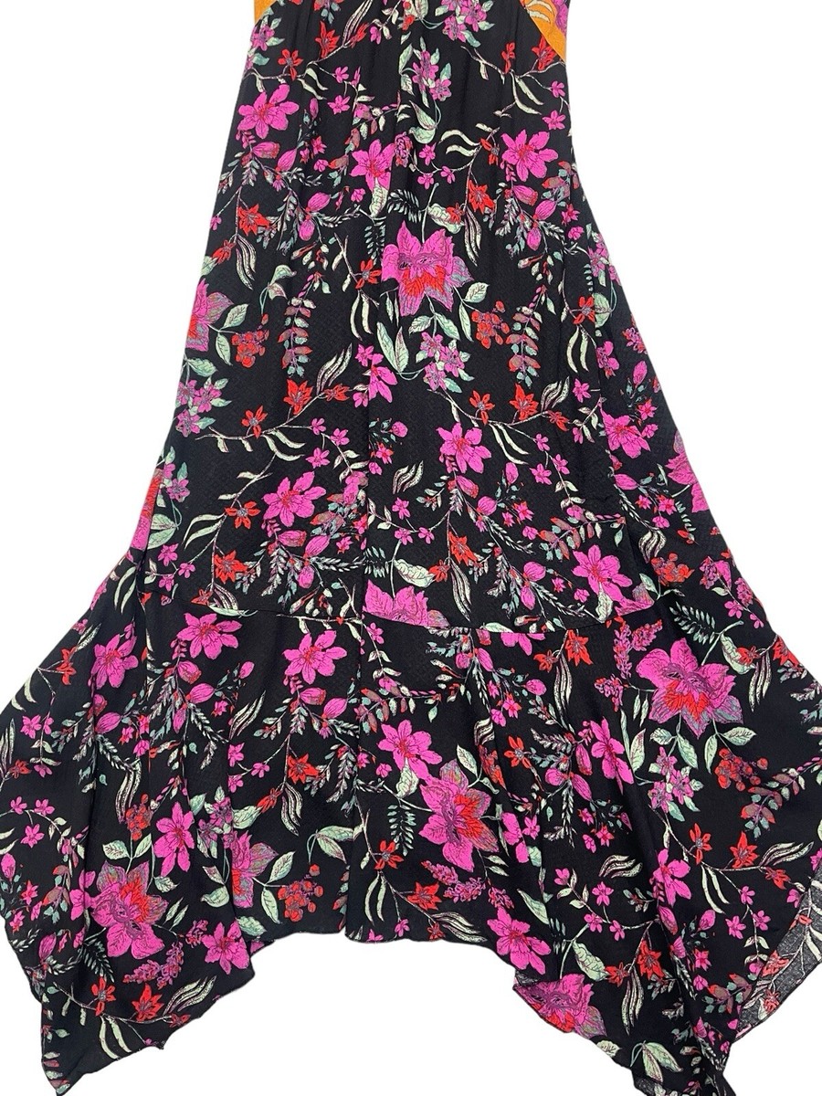 free people there she goes maxi dress NWT Free People There She Goes Floral Maxi Slip Dress Black Combo Size Small