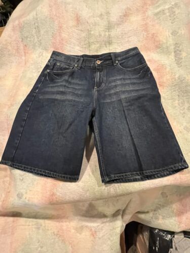 Phat Farm Shorts Y2K Skater Baggy Embroidered Denim Shorts Jorts 34 Dark Wash