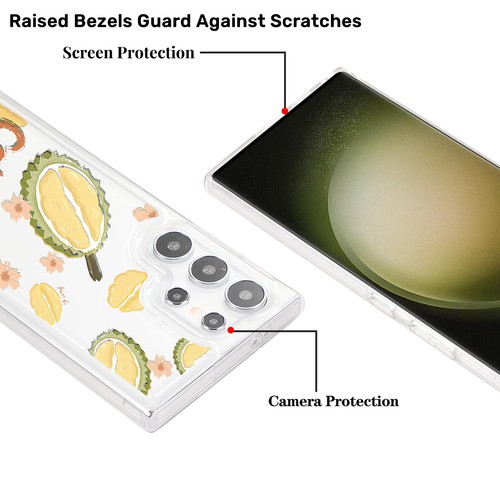 For Samsung Galaxy S24 Ultra S23 FE Case Shockproof Cute Fruit Clear Phone Cover - Picture 33 of 41