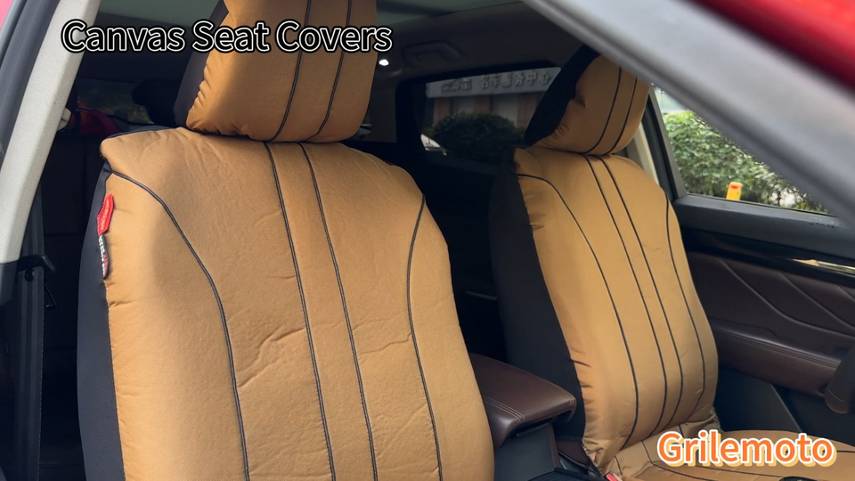 For Ford Escape 20052024 Car Front Seat Covers Coyote Brown Canvas