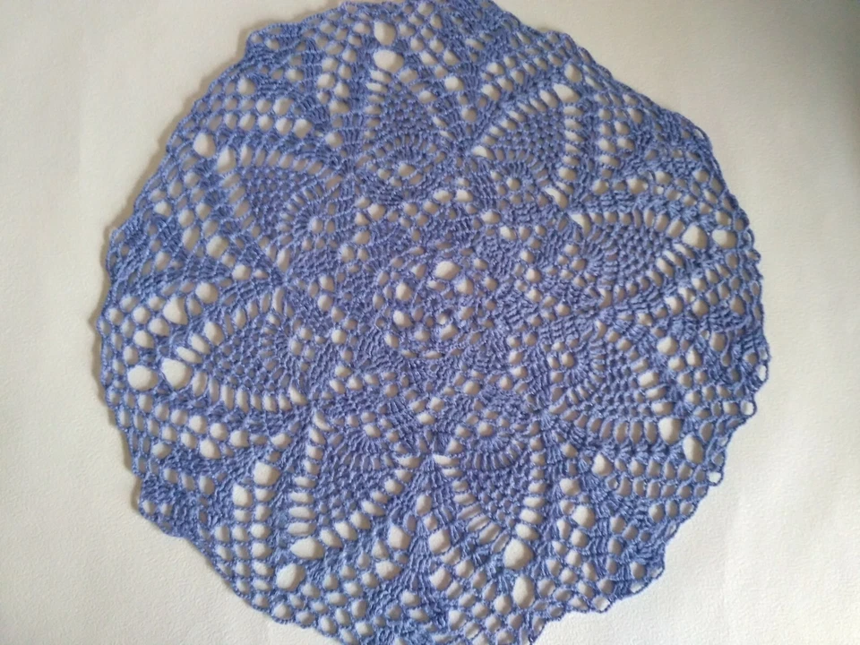Linen crochet doily Lace tablecloth Handmade table cover Vintage style - Image 3 of 4