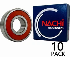 (Qty.10) NACHI 6203 2NSE9 CM BALL BEARING, RUBBER SEALED 17X40X12 mm 6203 2RS
