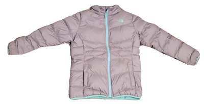 The North Face 550 TNF Girls Gray Aqua Winter Coat Jacket Down