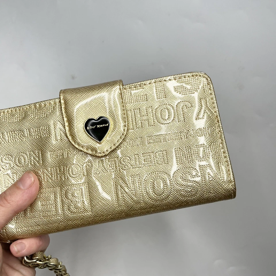 Бумажник Betsey Johnson «Celly» с тисненным логотипом на запястье с золотым сердцем подходит для смартфона - Изображение 3 из 4