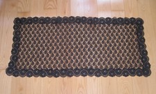 VINTAGE OBLONG BLACK LACE SHAWL VEIL HEAD COVERING RUNNER EXCELLENT CONDITION