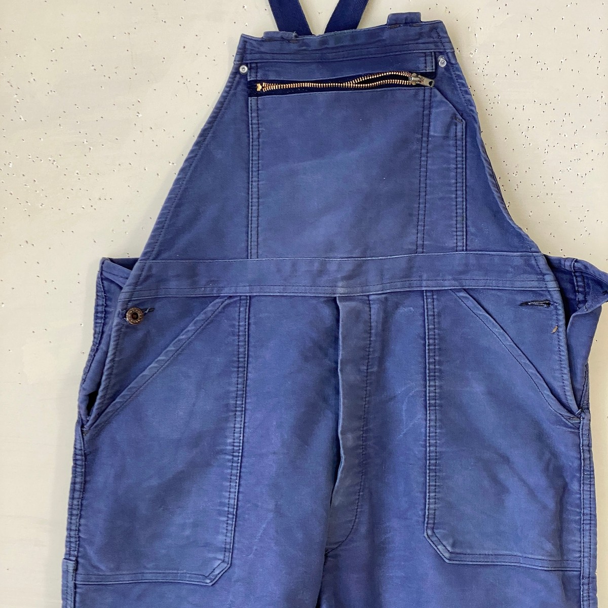 パンツ 1950's French moleskin salopette MOLESKIN Vintage Overalls French Blue Denim 1950s 36 inch