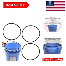 3-Pack Replacement O-Rings for Pentair/Pentek Big Blue Filters - NSF Certified