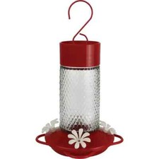 Nature's Way Red Charming Cherry Glass Hummingbird Hanging Feeder - 13 Oz