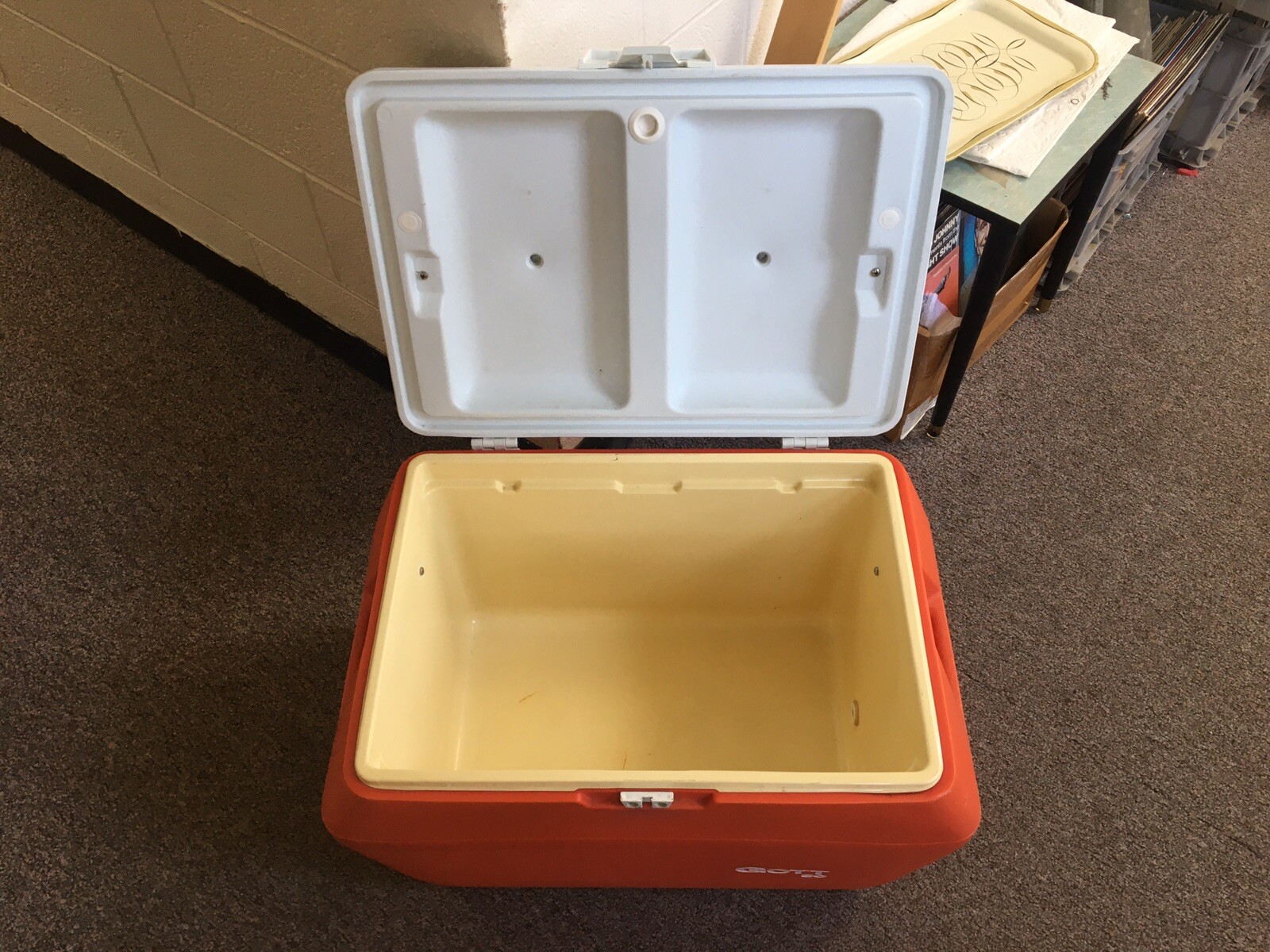 Gott 50 Model Vintage 1950 Orange Ice Chest Cooler Nice condition eBay