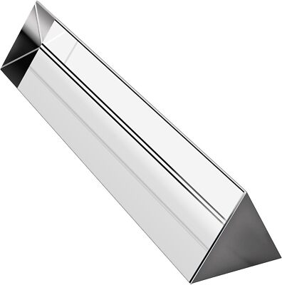 Amlong Crystal 6 inch Optical Glass Triangular Prism for Teaching Light Spectrum