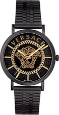 Versace VEJ400621 V-Essential gold black Stainless Steel Men's Watch NEW