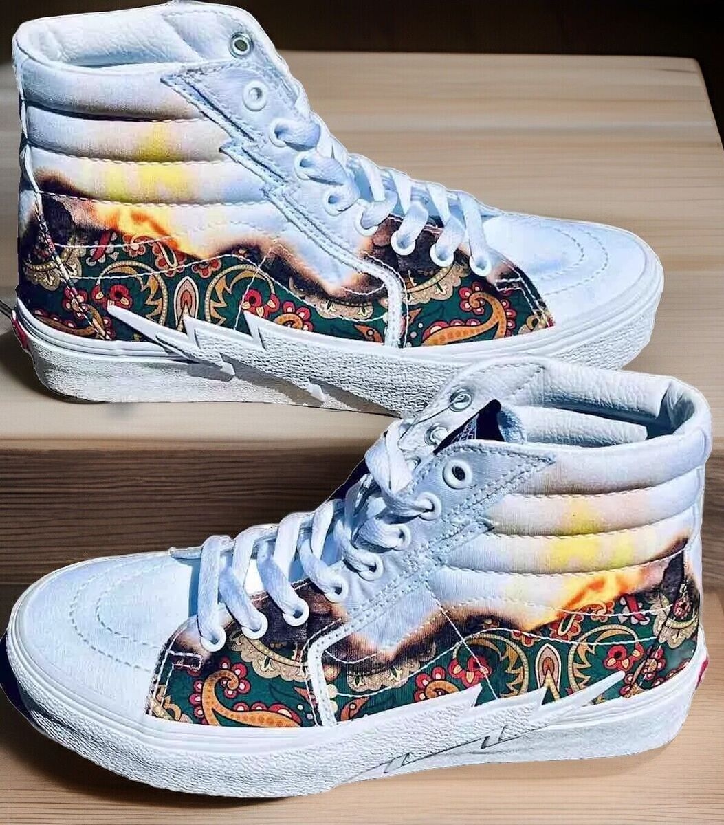 VANS SK8-HI Bolt Big Reveal White Size 9 Mens Canvas Skate VANS SK8-HI Bolt Big Reveal White Size 9 Mens Canvas Skate