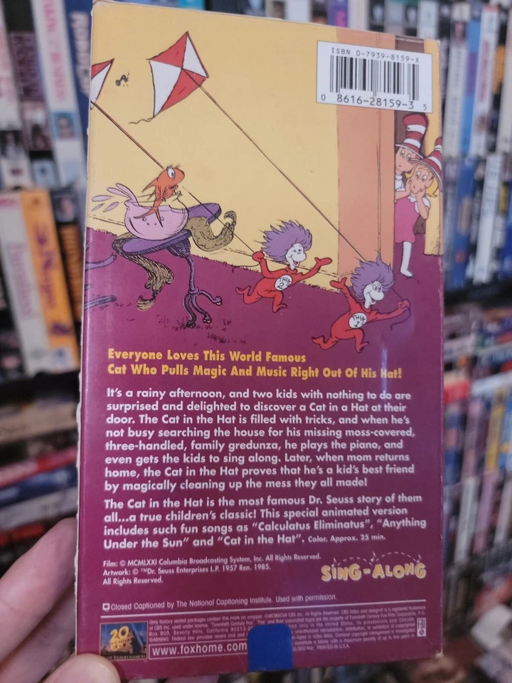 The Cat In The Hat 1971 VHS Animated Cartoon 1985 Release Version Foto 2 de 2