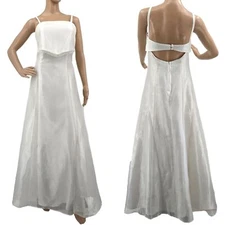 Vintage Y2K Aspeed Wedding Gown White Dress Beaded Bridal Prom Size 9-10