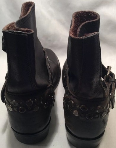 ASH Black Handmade Stud Buckle  Biker Moto  Ankle Boot Women's US 5.5 EUC - Picture 5 of 6